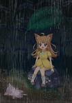 雨で、はしゃぐアル
